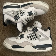 Jordan 4 Military Black Size 8 Used Come With Box Jordan 4 Concrete, Modern Air Jordan 4 For Streetwear, Modern High-top Air Jordan 4 Leather, Jordan Fours, Chrismas Wishes, Pretty Sneakers, Jordan 4s, Shoes Jordan, Outfit Inspo Casual