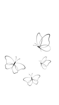 three butterflies flying in the air with one black and white photo behind them, on a white background