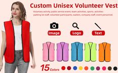 TOPTIE Custom Volunteer Zipper Workwear Vest Printed Embroidered Activity Sleeveless Lightweight Unlined Vest No Pockets Sale, Reviews. - Opentip Workwear Vest, Team Activities, Custom Products, Online Design, Work Wear, Zipper, Design