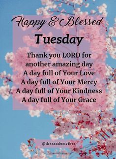 a card with the words happy and blessed tuesday