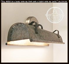 an old fashioned light fixture in a room