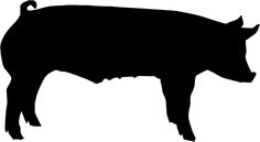 a black and white silhouette of a pig