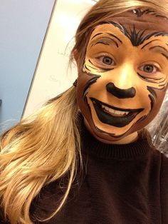 Cute Monkey Makeup, Monkey Halloween Makeup, Monkey Makeup Women, Monkey Face Paint Easy, Monkey Face Paint, Monkey Makeup, Jungle Book Costumes, Girl Halloween Makeup, Aladdin Jr