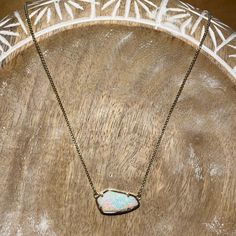 Kendra Scott Cami White Kyocera Opal Gold Necklace Rare. Good Condition - Has Little Scratching On The Back Of The Necklace. Let Me Know If You Have Any Questions! Jewelry Kendra Scott, White Cami, Kendra Scott Jewelry, Kendra Scott, Womens Jewelry Necklace, Opal, Gold Necklace, Jewelry Necklaces, Let Me