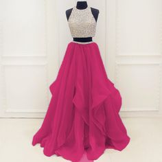 New Arrival Prom Dress,Modest Prom Dress,Stunning Sequins And Red Sweet 16 Dresses Long, Crop Top Dress Two Piece, Sweet 16 Dresses Long, Red Sweet 16 Dresses, Red Sweet 16, Two Piece Prom Dress, Two Piece Prom, Beaded Formal Dress, Graduation Party Dresses