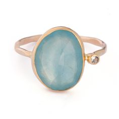 Minera - Aquamarine Ring – Kate Davis Jewelry Earthy Design, Kate Davis, Watermelon Tourmaline Ring, Aquamarine Gem, Handmade Gold Jewellery, Unique Bands, Aquamarine Ring, Royal Jewels, Aqua Marine