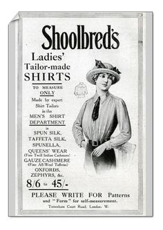 an advertisement for the ladies's tailor - made shirts, which were sold in stores