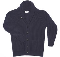 Highland Navy Shawl Cardigan Sweater Mens Fashion Cardigan, Navy Cardigan, Shawl Collar Cardigan, Shawl Cardigan, Collar Cardigan, Cardigan Vest, Well Dressed Men, Men's Clothes, Outdoor Wear