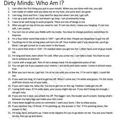 a poem with the words dirty minds who am i?