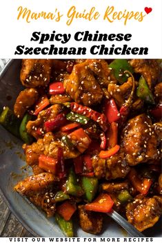 Spicy Chinese Szechuan Chicken Recipe Spicy Chicken Breast Recipes, Spicy Chicken Breast, Szechuan Recipes, Chinese Chicken Recipes, Asian Dinner Recipes, Chinese Cooking Wine