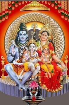 an image of the hindu god and his family