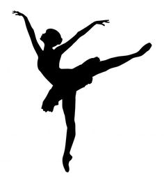 a black and white silhouette of a ballerina