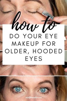 Struggling with eye makeup for your aging, hooded, droopy eyes? This eyeshadow tutorial has tons of tips to enhance your look. Step-by-step instructions showing just what to do. Lots of options and helpful videos! How To Do Makeup On Hooded Eyes, Eye Makeup For Older Women Over 50, Makeup For Droopy Eyes, Makeup For Hooded Eyelids, Eye Makeup For Hooded Eyes, Eyeshadow For Hooded Eyes, Hooded Eye Makeup Tutorial, Hooded Eyelids, Droopy Eyes