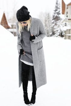 Minimalisticky Chic, Looks Pinterest, Grey Coat, Looks Street Style, Inspiration Mode, Winter Looks