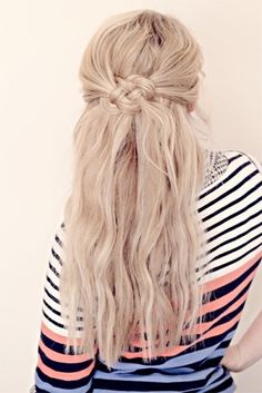 7 Back to School Hairstyles to Look Stylish This Year ... | All Women Stalk Hair Knot Tutorial, Celtic Knot Hair, Grad Hair, Knot Hair, Fishtail Braid, Skirt Maxi, Good Hair Day, Hair Envy, Love Hair