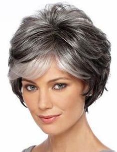 Brand: Estetica Designs Pure Stretch Cap WigsType of Hair: SyntheticHead Size: Average Approx. Hair Length: Bang - 4", Side - 3.5", Crown - 5", Nape - 2"Approx. Weight: 2.68 ozColor(s) Shown on Model(s): R344LF58 Description: Chic and sophisticated, True is a style that speaks for herself. You'll love the way you look and feel in this style, especially since no one will even know you're wearing a wig.Short Feathery Layered Cut with Volume & Wispy Full Bangs. Features the innovative "PURE ... Grey Hair Wig, Short Grey Hair, Pixie Cut Wig, Best Wigs, Penteado Cabelo Curto, Short Haircut, Short Wigs, Wedding Idea