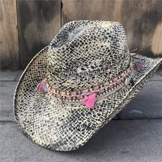 Pink Western Straw Hat For Summer, Pink Adjustable Hat Bands For Summer, Pink Straw Hat For Rodeo, Summer, Pink Summer Straw Hat For Rodeo, Pink Fedora Hat For Beach Season, Pink Fedora For Beach Season, Adjustable Pink Hat Band For Beach, Adjustable Pink Hat Bands For Beach, Adjustable Pink Hat Band For The Beach