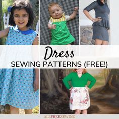 sewing patterns for children's dresses with text overlay that reads, dress sewing patterns free