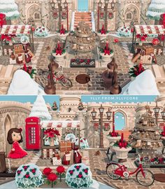 this is a collage of christmas decorations and photoshopped into the same image