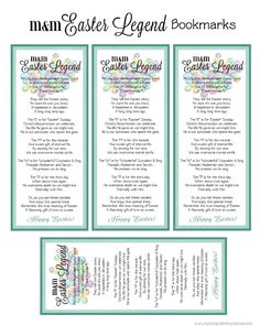 the printable bookmarks for easter