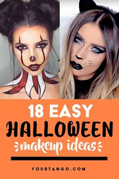 Halloween Costumes With Just Makeup, Halloween Faces Drawn, Diy Spooky Halloween Costumes, Adult Halloween Face Paint Ideas, Last Min Diy Halloween Costumes, Easy Halloween Face Makeup For Women, Easy Diy Halloween Makeup For Women, Halloween Make Up Ideas Easy Cute, Makeup Only Halloween Costumes