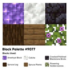 an image of the block palettes for minecraft's new patchwork quilt