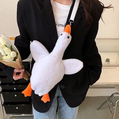 Cartoon Mobile Phone Bag Anime Plush Backpack Cute Plush Duck Doll Shoulder Bag Cute Animal Duck Doll, Bird Purse, Duck Bag, Kawaii Bag, Womens Messenger Bag, Plush Bags, Plush Backpack, Novelty Bags, Cute Plush