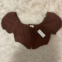 Brand New Pacsun Corset Top! Brown Summer Crop Top For Vacation, Summer Brown Crop Top For Vacation, Brown Crop Top For Beach In Summer, Brown Summer Beach Crop Top, Brown Casual Crop Top For Beach, Casual Brown Crop Top For Beach, Chic Brown Crop Top For Vacation, Brown Spring Beach Crop Top, Summer Vacation Brown Crop Top