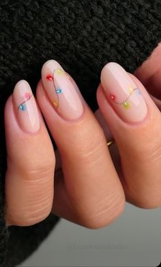 Light Nail, Milky Nails, Light Nails, Cute Christmas Nails, Christmas Nails Easy, Simple Gel Nails, Pretty Gel Nails