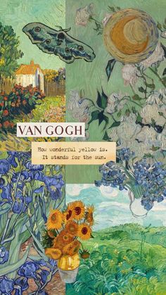 an image of van gogh with flowers in vases