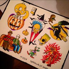 an assortment of halloween stickers on a white paper with black border around the edges