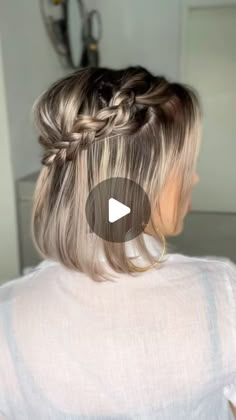 Ekaterina Guerra | Short Hairstyles + Makeup on Instagram: "#hairstyleoftheday 🌸 this is a great way to learn either a Dutch or French braid once you have the traditional down. Just add to the one side to make the braid “hang” from that side😉  Elastics code KATY20 for 20% off🙌🏼   #hair #hairstyles #hairstyleideas #bob #bobhairstyles #springhairstyle #peinados #braidstyles #shorthair #shorthairstyle #shorthairlove #hairstyletutorial" Braid Crown Short Hair, Should Length Hair Styles, Dutch Braids Short Hair, French Braid Short Hair, Greek Goddess Hairstyles, French Braids Tutorial, Side Braids, Dutch Braid Hairstyles, Traditional Hairstyle