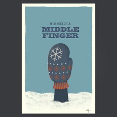 a book cover with an image of a mitten in the snow, and text that reads canadian middle finger