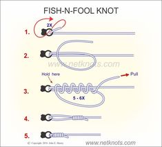 the instructions for how to tie a fish - n - fool knot on a hook