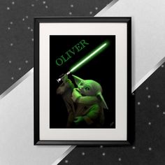 an image of yoda and obi star wars with the word oliver on it