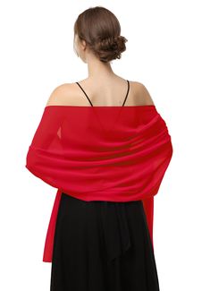 PRICES MAY VARY. Two sizes of the Wedding Stole are available, 200*48cm and 200*73cm Material: High Quality upgraded chiffon fabric, Featuring with Lightweight, Soft, Smooth, super Comfortable and Breathable. suitable for all seasons. This soft chiffon shawl is perfect as a must-have accessory for your evening dress, wedding dress, bridesmaid dress, cocktail dress, prom dress, party dress, homecoming dress, long beach dress. Wear this Soft Bridal Scaf with your dress, make you get more complimen Chiffon Shawl, Red Chiffon, Long Beach Dress, Dress Women Elegant, Chiffon Evening Dresses, Dress Bridesmaid, Women's Evening Dresses, Chiffon Scarf, Pashmina Scarf