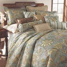 the comforter is neatly made and ready to be used in this bedding set