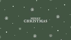 a merry christmas card with snowflakes and stars in the sky on a green background