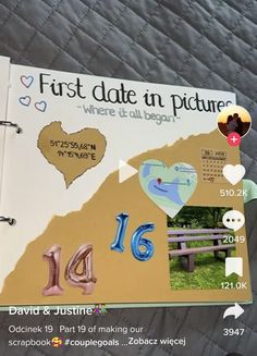 a book with pictures and numbers on it