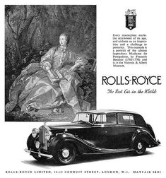 an advertisement for rolls - royce, the first car in the world