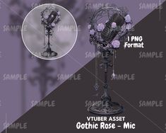 the gothic rose - mic is designed to look like an old fashioned microphone with roses on it