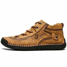 Men's High Top Shoes lace up Round Toe Non-slip Leisure Flats Loafers casual | eBay Rugged Leather Lace-up Shoes With Leather Lining, Outdoor Leather Lace-up Shoes With Leather Sole, Outdoor Lace-up Leather Shoes With Leather Sole, Luxury Rugged Men's Lace-up Shoes, Men's Outdoor Lace-up Shoes, Mens High Top Shoes, Mens High Tops, Shoes Lace, Cordial