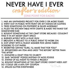 a list with the words never have i ever after editing