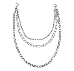 Extra long pocket chain featuring the combination of dainty rhinestone chain with heavy metal bike chain. Looks awesome on its own or as a set of two. Necklace Png, Emo Accessories, Pocket Chain, Goth Gf, Grunge Jewelry, Edgy Jewelry, Goth Jewelry, Rhinestone Chain, Bike Chain