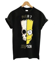 Bart Simpson T Shirt, Simpsons T Shirt, T Shirt Painting, Tshirt Design Inspiration, Skull T Shirt, Shirt Print Design, Skull Tshirt, Skull Print, The Simpsons