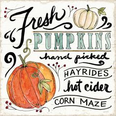 a sign that says fresh pumpkins and picked hay rides not cider corn maze