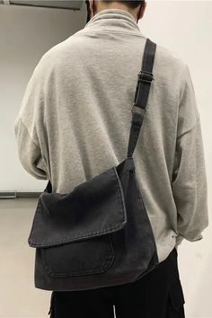 Messenger Bag, Black Jeans, Black