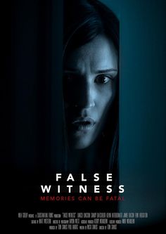 a movie poster for the film false witnesses with a woman's face peeking out