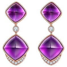 Luxury Hallmarked Amethyst Earrings, Rose Gold Drop Earrings, Pink Sapphire Earrings, Shiny Rings, Sapphire And Diamond Earrings, Princess Pictures, Purple Diamond, Heart Shaped Necklace, Diamond Earring