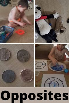 there are pictures of different things to do with coins